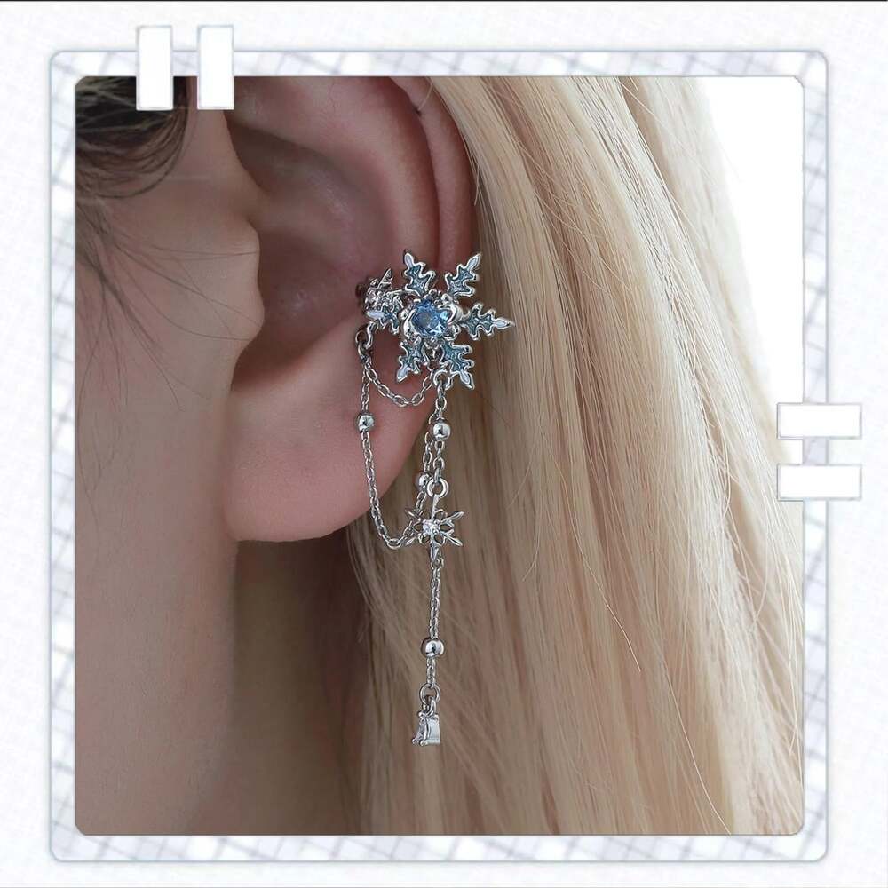 Zayne Blue Snowflake Cuff - Love and Deepspace 1.7/5.2Cm Asymmetrical Otome Jewe